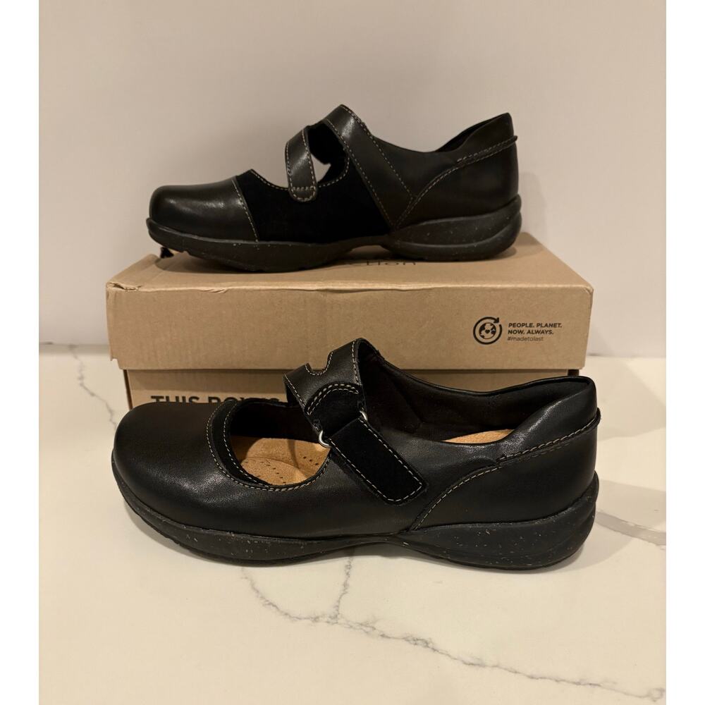 Clark’s Roseville Jane‎ Black Combi Women’s Mary Janes Flat Sole Women’s 7 NWB - Picture 2 of 7